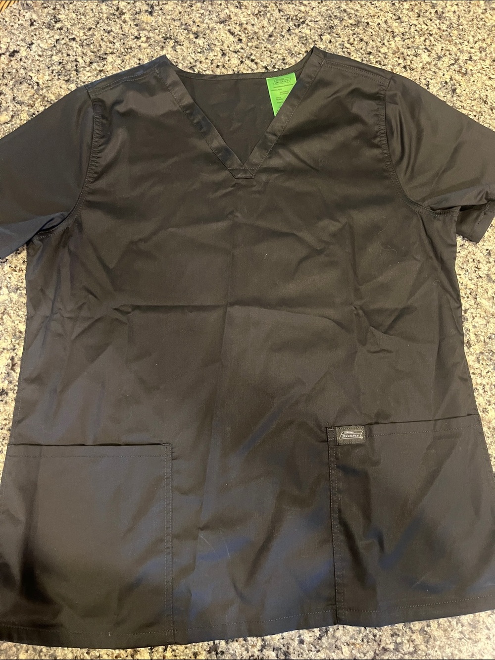 Dickies Black V-Neck Short Sleeve Scrub Top
